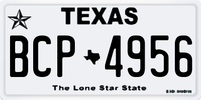 TX license plate BCP4956
