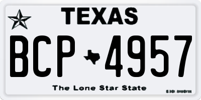 TX license plate BCP4957