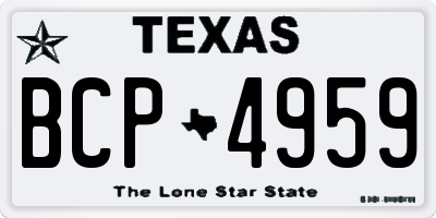 TX license plate BCP4959