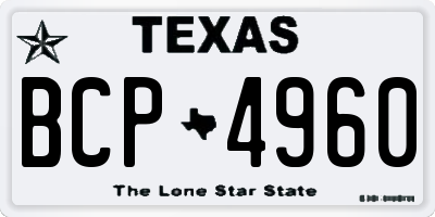 TX license plate BCP4960