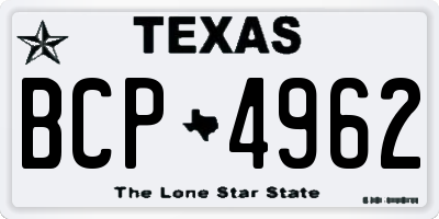 TX license plate BCP4962
