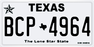 TX license plate BCP4964