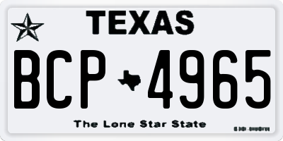 TX license plate BCP4965