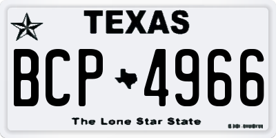 TX license plate BCP4966