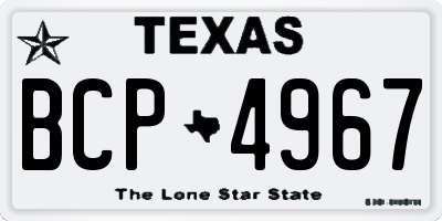 TX license plate BCP4967