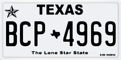 TX license plate BCP4969