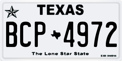 TX license plate BCP4972