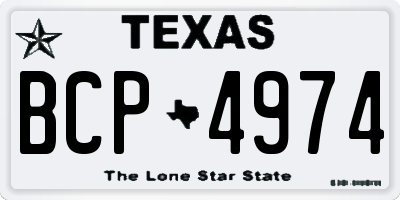 TX license plate BCP4974