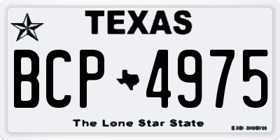 TX license plate BCP4975