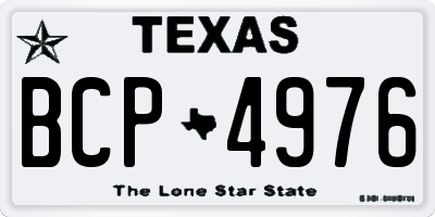 TX license plate BCP4976