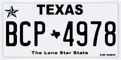 TX license plate BCP4978