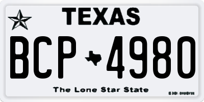 TX license plate BCP4980