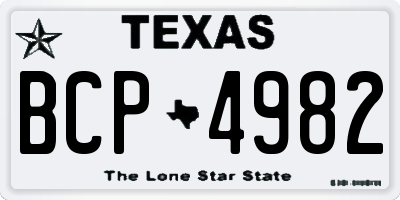 TX license plate BCP4982