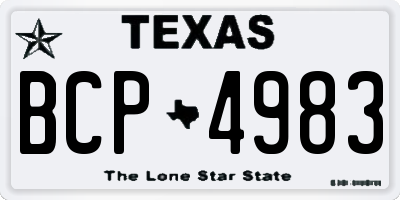 TX license plate BCP4983