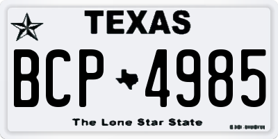 TX license plate BCP4985