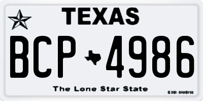 TX license plate BCP4986