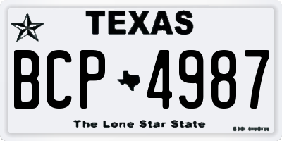 TX license plate BCP4987