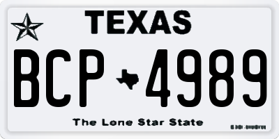 TX license plate BCP4989