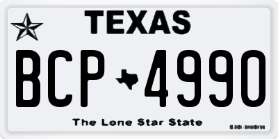 TX license plate BCP4990
