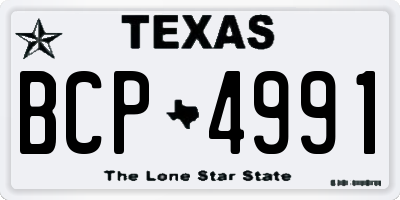 TX license plate BCP4991