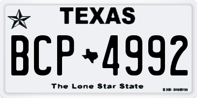 TX license plate BCP4992