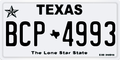 TX license plate BCP4993