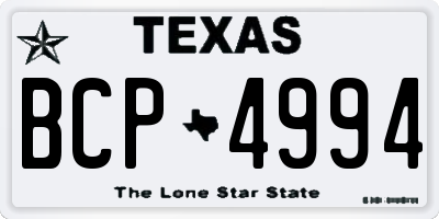 TX license plate BCP4994
