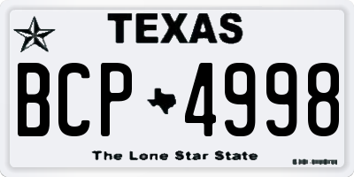 TX license plate BCP4998