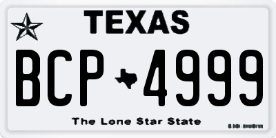 TX license plate BCP4999