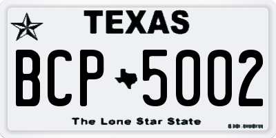 TX license plate BCP5002