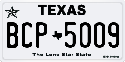TX license plate BCP5009