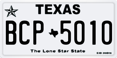 TX license plate BCP5010