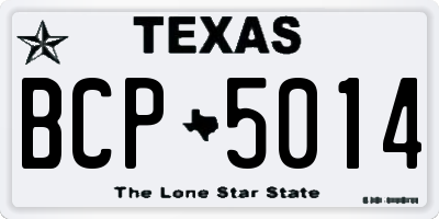 TX license plate BCP5014