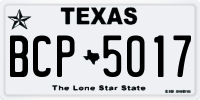 TX license plate BCP5017