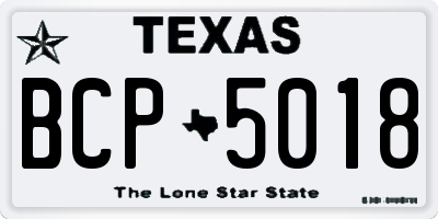 TX license plate BCP5018