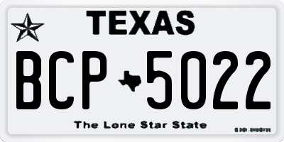 TX license plate BCP5022