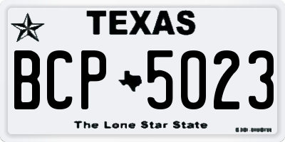 TX license plate BCP5023