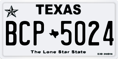 TX license plate BCP5024
