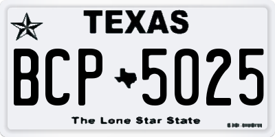 TX license plate BCP5025