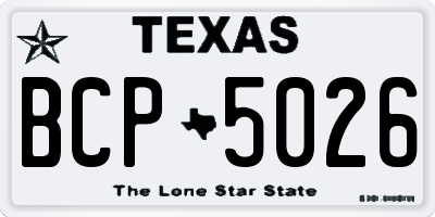 TX license plate BCP5026