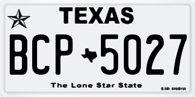 TX license plate BCP5027