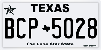 TX license plate BCP5028