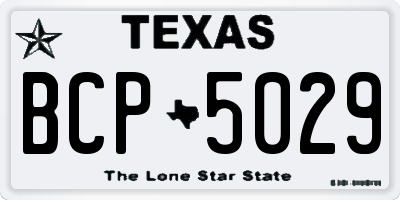 TX license plate BCP5029