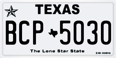 TX license plate BCP5030