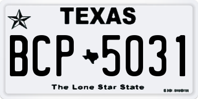 TX license plate BCP5031