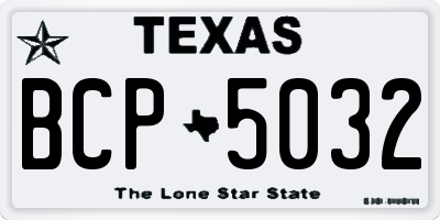 TX license plate BCP5032