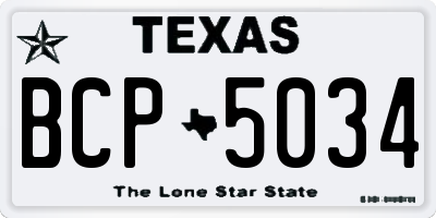 TX license plate BCP5034