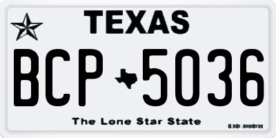 TX license plate BCP5036