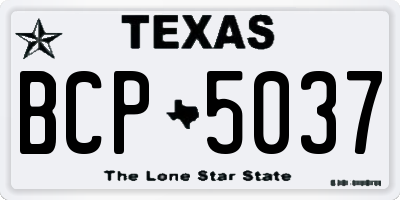 TX license plate BCP5037