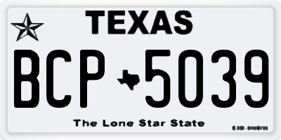 TX license plate BCP5039